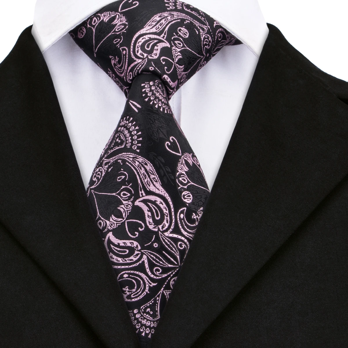 Hi-Tie, 50 стилей, шелк, тонкие галстуки для мужчин, Пейсли, в горошек, мужской галстук, черный, красный, в полоску, роскошный цветочный дизайн, Свадебный галстук - Цвет: DN-291