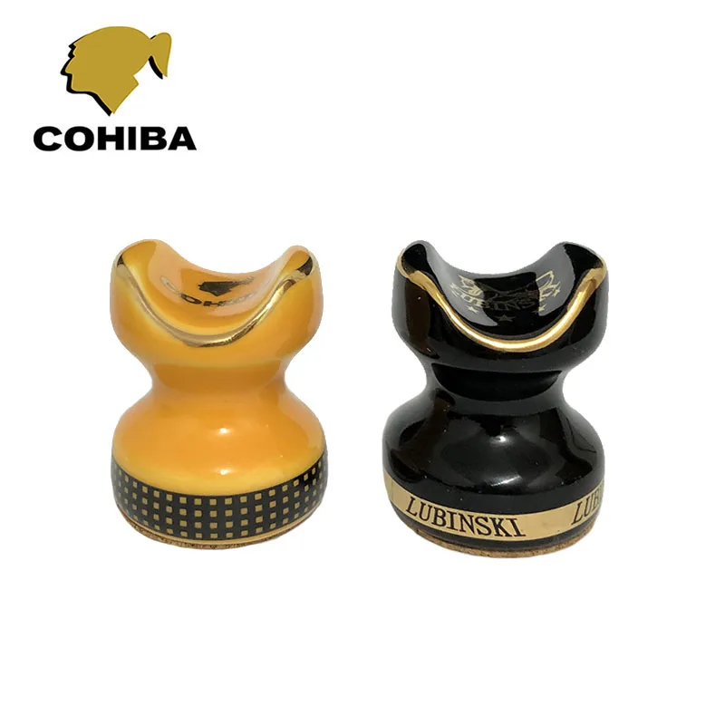 2 шт. аксессуары для сигар, керамический держатель для сигары COHIBA, пепельница, карманная подставка для сигарет, Портативная подставка для сигар