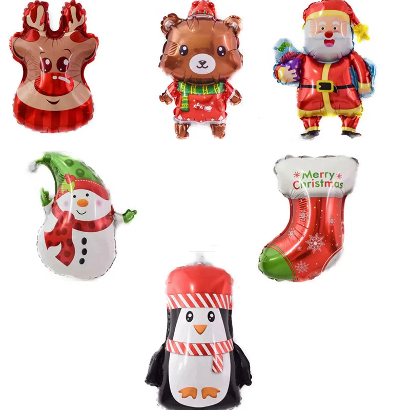 Self-sealing Mini Christmas Tree Santa Claus Snowman Balloons Christmas Party Foil Balloon Holiday Decoration High Quality Toys