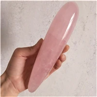 Огромный большой размер натуральный камень палочка черный обсидиановый Кристалл Массажная палочка очень безопасная как подарок для жены женщины - Цвет: pink quartz