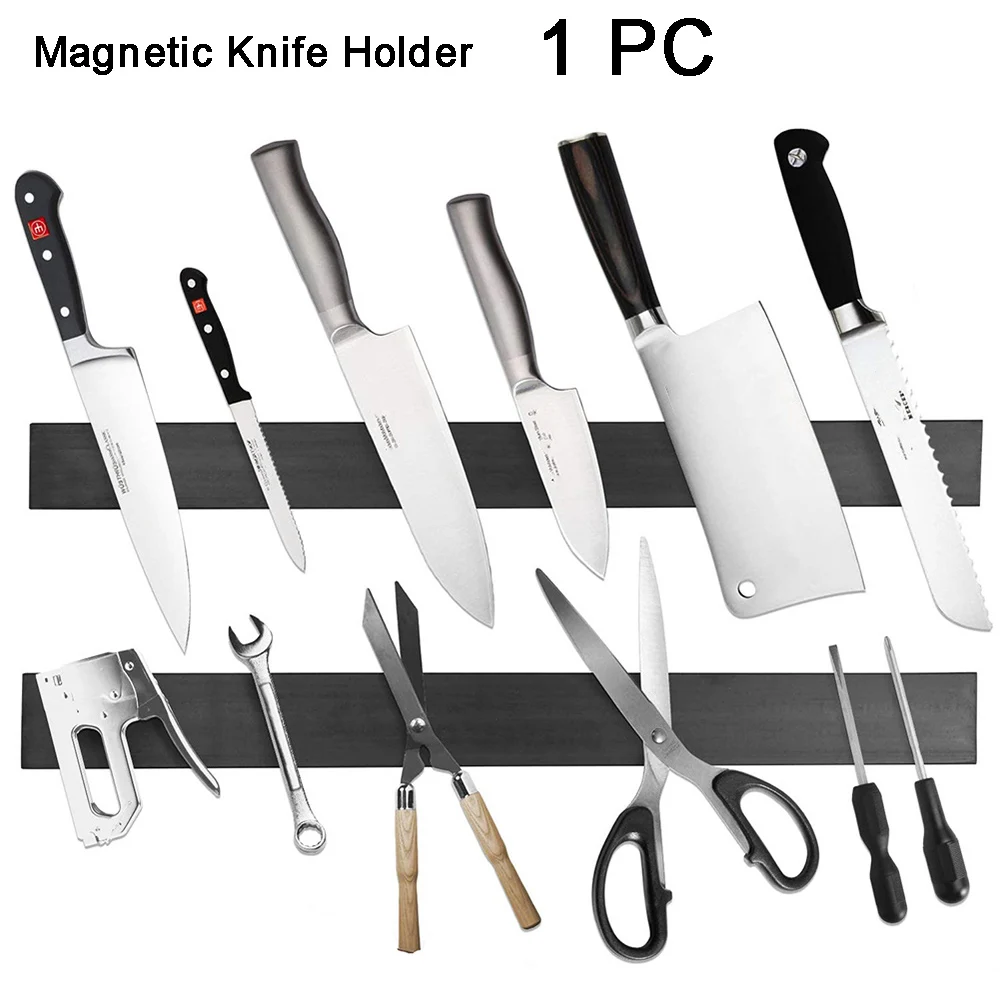 Magnetic Knife Holder Wall Mount Black ABS metal Knife For Placstic Block Magnet  Knife Holder(33CM/38CM/50CM/55CM)