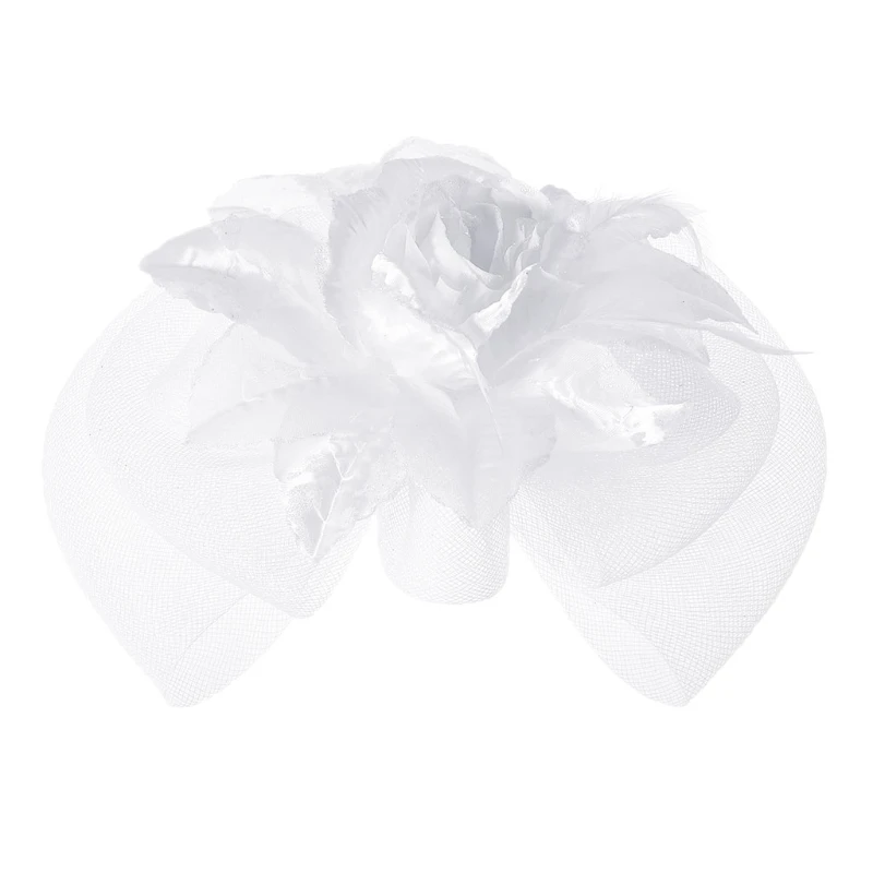 Женские вечерние кружевная накидка ткань для вуали Клубная Кепка заколки для волос сетка розы цветы свадебные DXAA