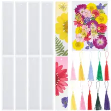 10 PC Rectangle Bookmark Silicone Resin Mold Bookmark Casting Mould UV Epoxy Resin Molds DIY Craft Bookmark Making Tools