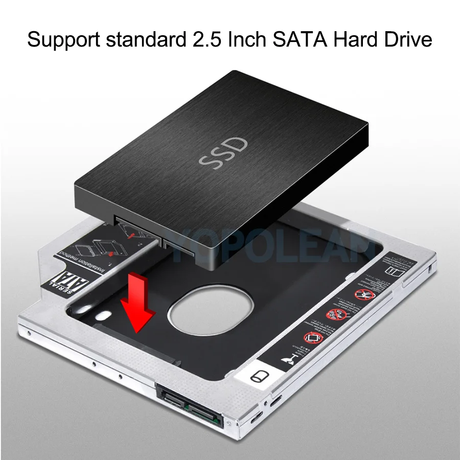 Новый SATA 3 0 9 5 мм 2nd HDD Caddy корпус Optibay SSD чехол для Macbook Pro 13 &quot15&quot 17 &quotA1278 A1286 A1297 A1342