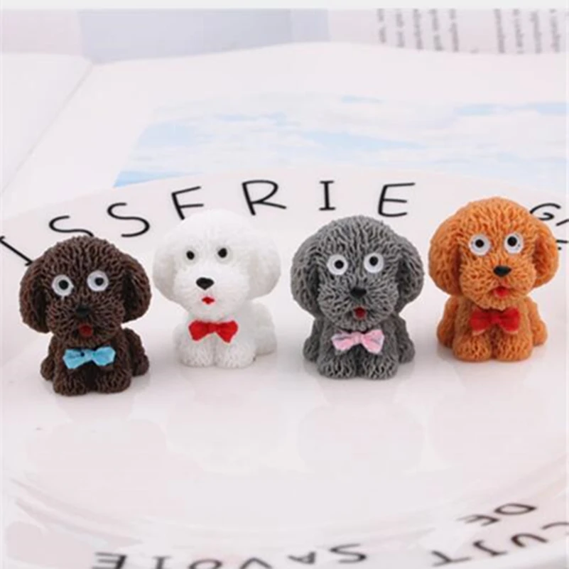 

Tanduzi 100pcs Wholesale Cute Resin Pet Simulation Teddy Puppy DIY Dollhouse Decoration Micro Landscape Fairy Garden Deco Parts