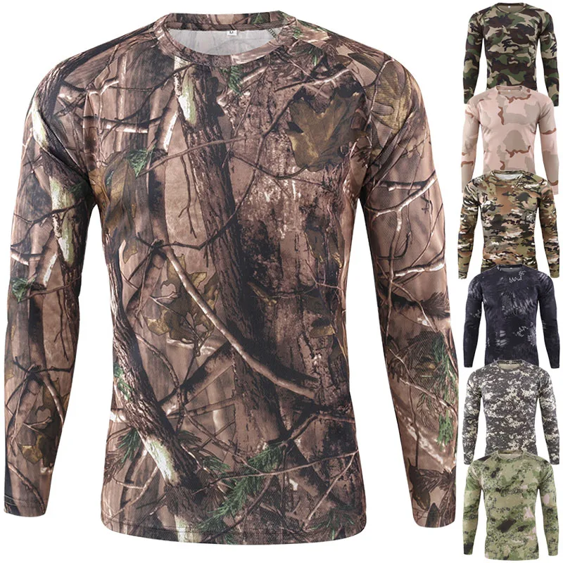 

GLEEGLING Anti-uv Fishing Shirts Tactical Jersey Long-Sleeve Fishing Clothesb Winter Casual Long T-Shirt Men Tactical Airsoft