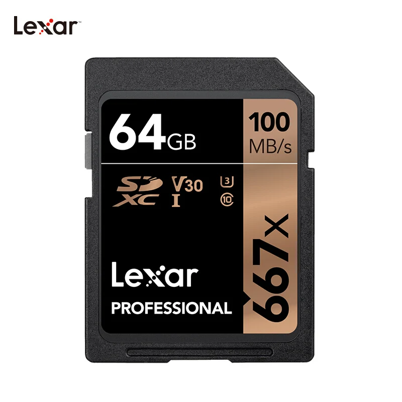 Lexar Профессиональный 667x SDXC UHS-I sd-карты до 100 МБ/с. V30 C10 64 Гб 128 ГБ 256 Гб карта памяти для Full-HD 3D и 4K видео Камера - Емкость: 64 ГБ