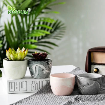 

Simple Home Ceramic Flower Pot Multicolor Marble Pattern Fleshy Flower Pot Home Bird Spikes Gardening Christmas Decorations