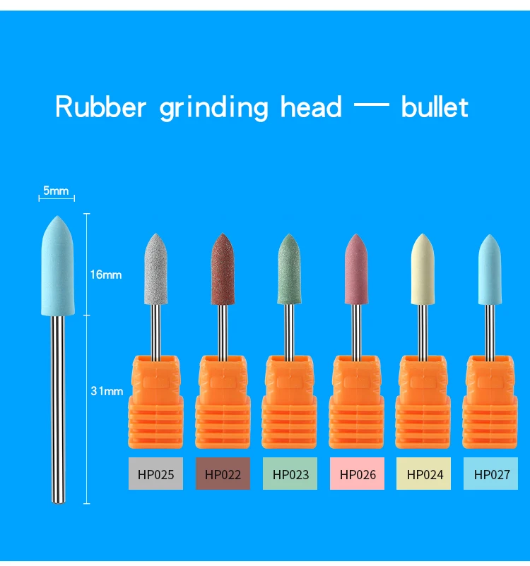 23 типа резиновых силиконовых сверл для ногтей полировщик Шлифовальная головка буфет для ногтей Электрический аппарат для маникюра аксессуары для ногтей, инструменты