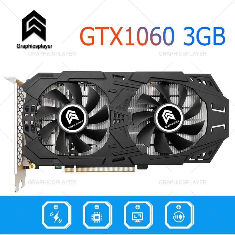 Graphics card   GTX 1060  3GB 192BIT GDDR5 Video card placa de video card PCI-E16X3.0 VGA For NVIDIA GTX PC computer  game video card in computer