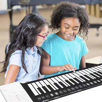 

Portable 88 Key Foldable Silicon Electronic Keyboard Thick Digital Keyboard Piano Roll Up Piano Toys Hand-rolled Piano For Kids