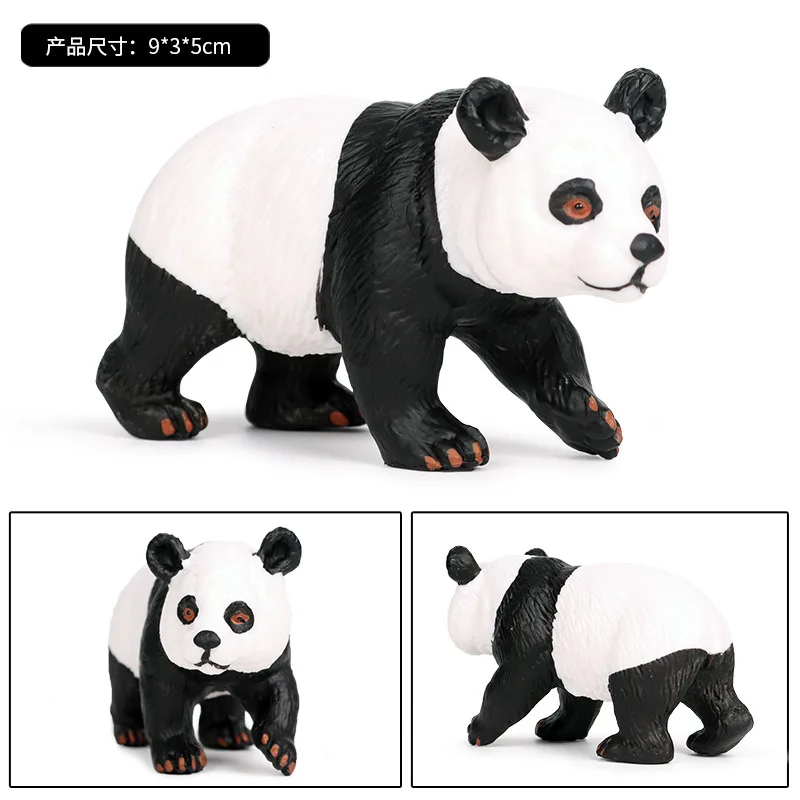 Children Knowledge Solid Model Wild Animal Model Giant Panda Crawling Panda Toy Garage Kit Decoration Set