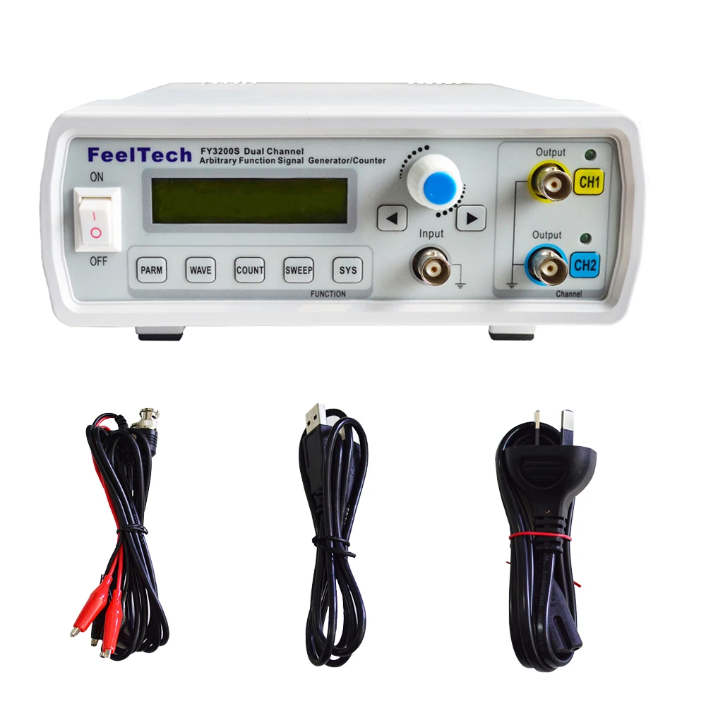 FeelElec FY3200S 24M генератор сигналов с цифровым управлением двухканальный функцией DDS
