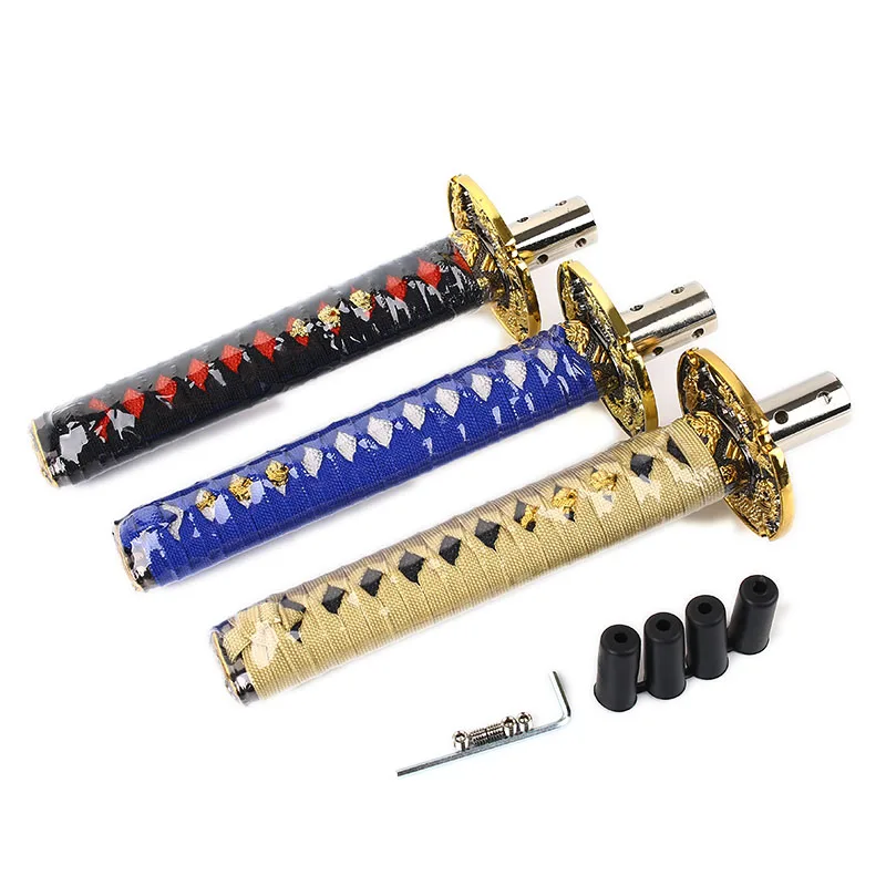 Gear Shifter Universal 200MM/260MM JDM Katana Samurai Sword Shift Knob With Adapters