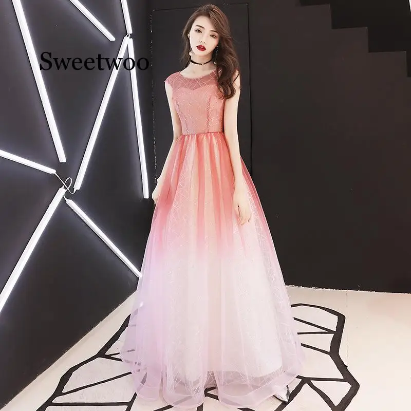 

SWEETWOO 2020 Red Long Dress Women Ladies Slim Party Dress Elegant Round Neck Women Sequined Lace Dress Mesh Robe Femme Summer
