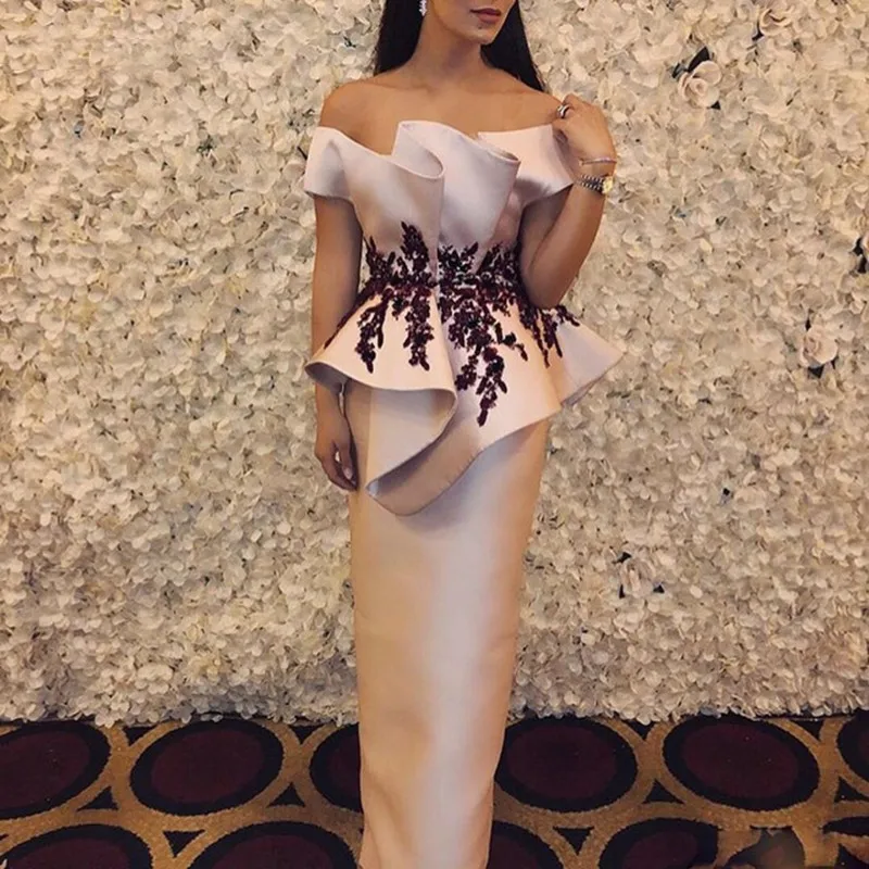 Apliques de Contas vestidos de noite Robe de soirée