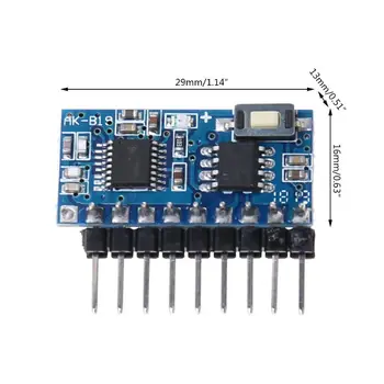 

AK-B19 4 Button Keys Wireless Remote Control 315/433 MHZ Learning Code Controller with LED Light Module Receiver L41F