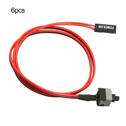 Lot de 6 câbles d'alimentation pour PC, 50cm, 2 broches, bouton marche/arrêt, boîtier d'ordinateur, interrupteur de redémarrage 