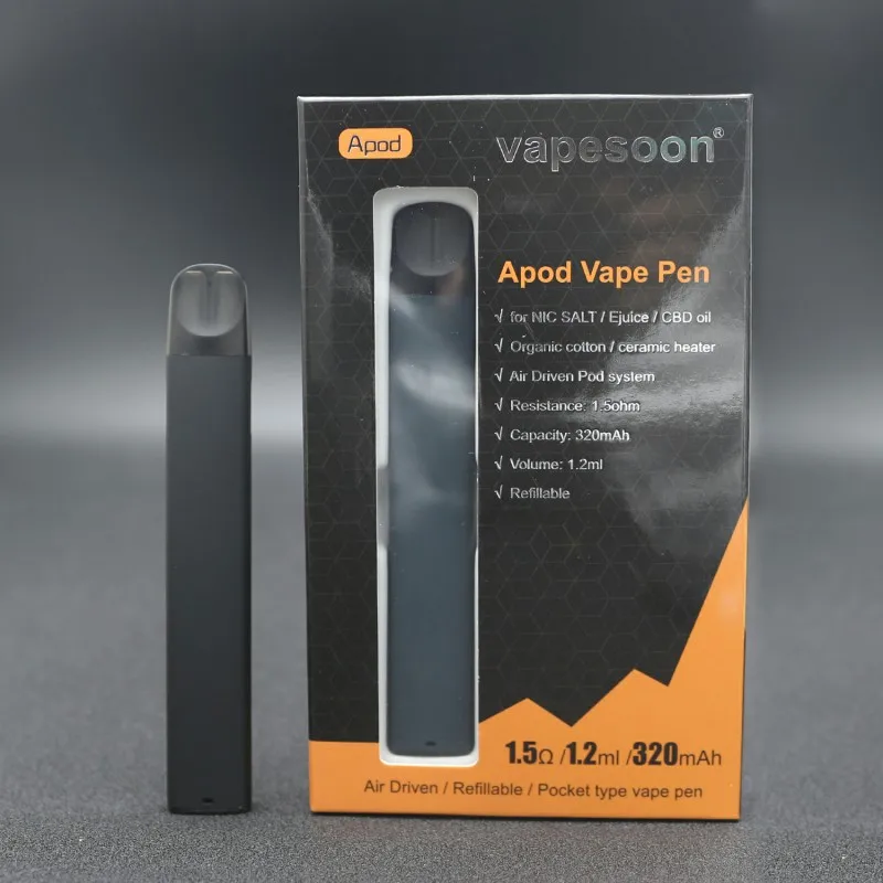 Лидер продаж! 2 шт. Vapesoon Apod комплект vape ручка комплект с 320 мАч встроенный аккумулятор 1,2 мл емкость pod система Комплект