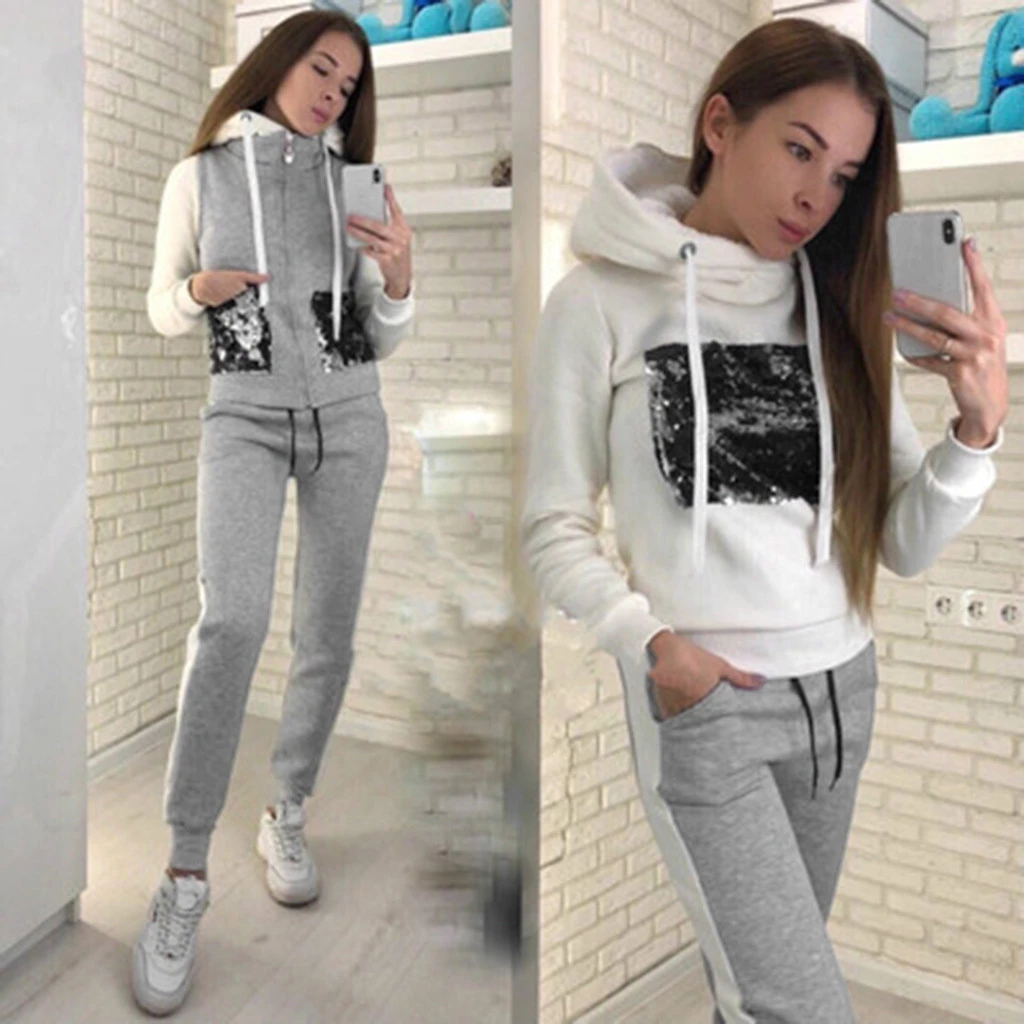 FREE OSTRICH Autumn And Winter 2019 New Fashion Women Suit Warm Tracksuits Casual Sets Fleece Sweatshirt Three Pieces Set 1121