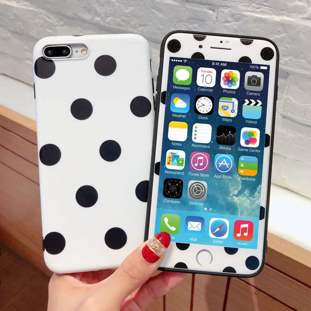 LAPOPNUT 360 милый узор в горошек чехол для телефона чехлы IPhone X Xr Xs Max 6 S 7 8 Plus Мягкий