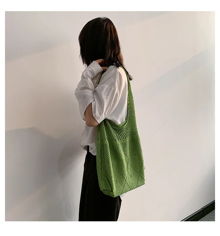 Women's bag 2022 Trend Handbags Knitted bag Luxury Designer Crochet Shoulder bags Ladies Tote bag Shopper Sac Bags for Women