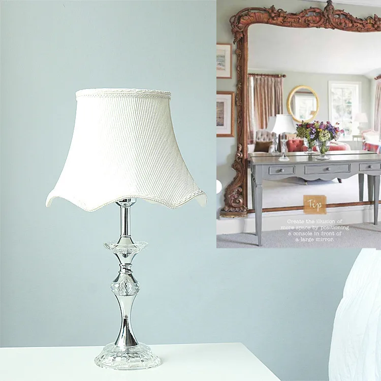 

Modern Crystal Bedroom Table Lamp Fabric Lampshade Living Room Decoration Abajur Table lamp For Bedroom Lamparas De Mesa
