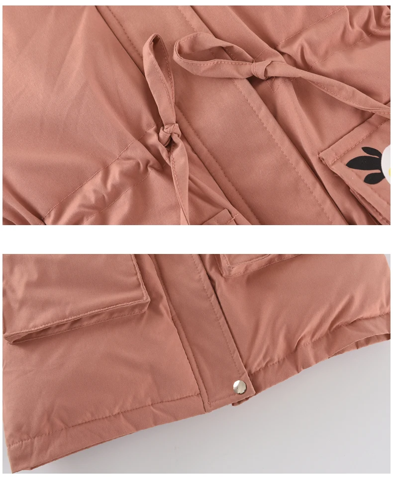 Зимняя куртка для девочек Детская парка Новинка года; утепленная детская зимняя куртка с меховым воротником и капюшоном корейское пальто для девочек-подростков 4-12 лет