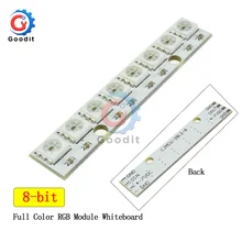 8 * 1Bit 8 Bits WS2812 WS 2811 5050 RGB lampe à LED Module de panneau 5V 8-Bit arc-en-ciel LED lumière précise pour Arduino 8 canaux lumières