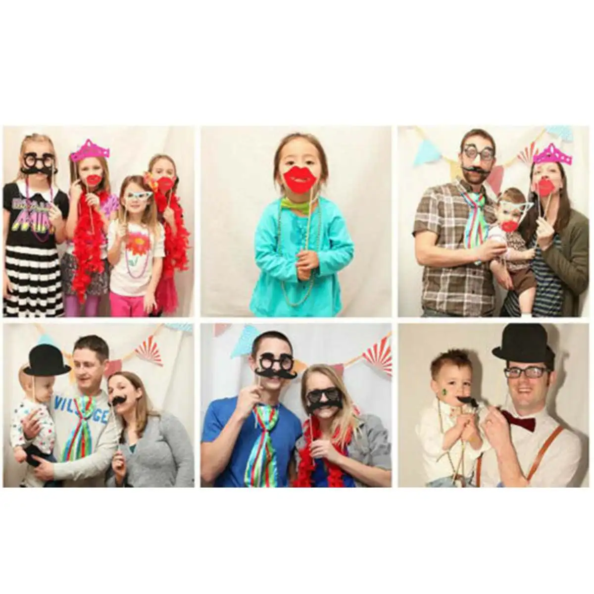 50 шт./компл. Photo Booth Реквизит для Рождественская наклейки "маска" губы, усы борода Снеговик вечерние рождественские украшения