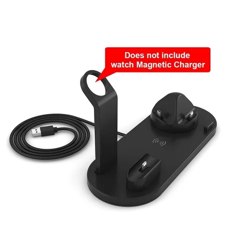 Qi Wireless Charger Dock Station 4 in 1 For iPhone Airpods Pro Type C Stand USB Quick Charging 3.0 For Apple Watch Charger