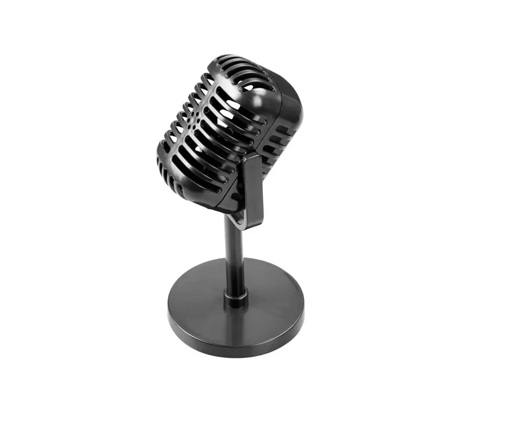 Simulation prop mic Classic retro vintage microphone Vintage Style Universal Stand for Live Performance Karaoke Studio Recording
