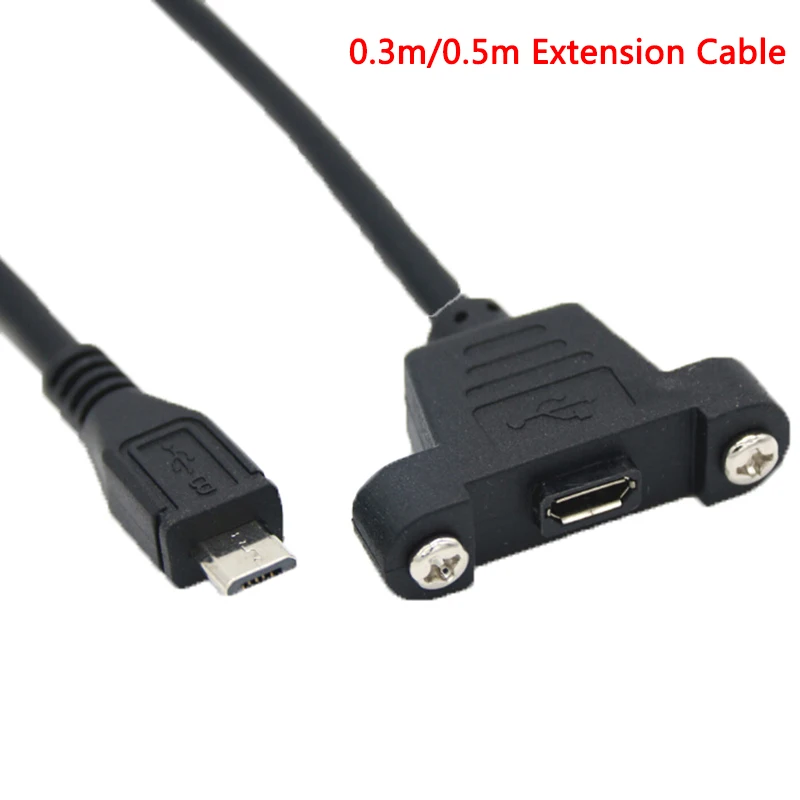 25cm USB 2.0 A Female Panel Mount to USB 2.0 A Male Left Angled Extension Cable