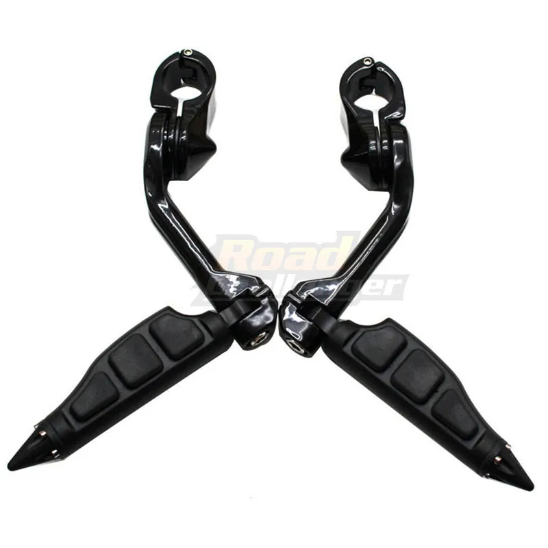 Motorcycle Foot Rests Long Angled Highway Engine Guard 1-1/4" 32mm Footpeg For Harley Electra Glide Road Glide