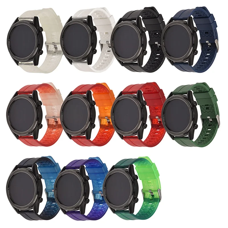 22 мм спортивный силиконовый ремешок для браслета, применимый для huawei GT SmartWatch с необработанными ушками, ремешок из ТПУ, Универсальные часы, ремешок 22 мм