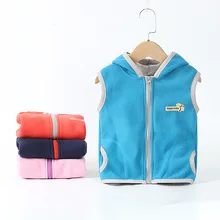 Детский жилет осенне-зимнее Двухслойное плотное флисовое пальто из композитных материалов верхняя одежда из флиса для мальчиков и девочек