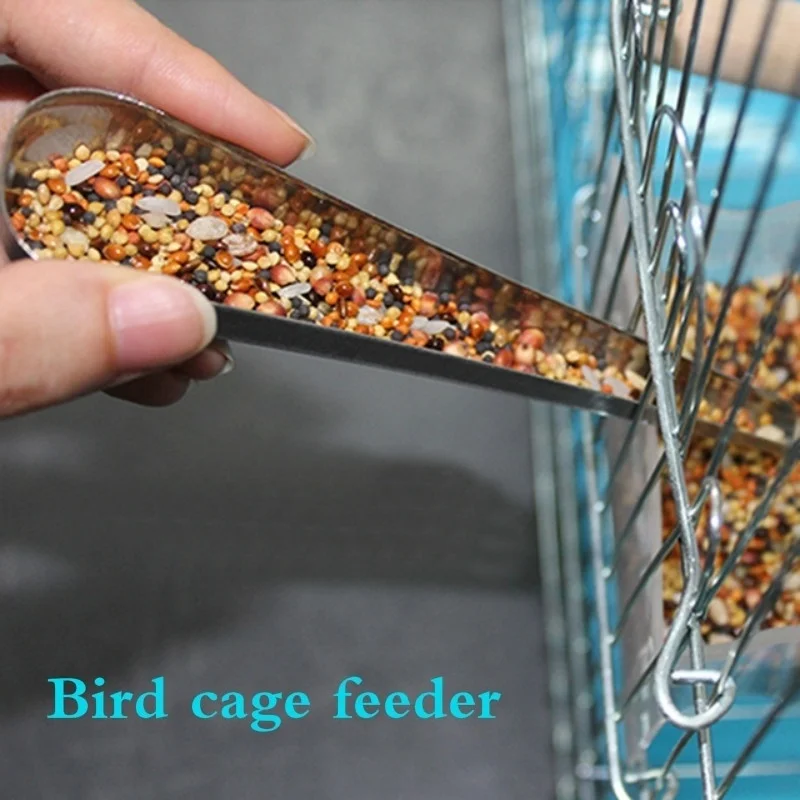 

LOYPA 1pcs Bird Cage Stainless Steel Feeder Feeding Supply Parrot Pigeon Bird Accessory Bird Feed Containers