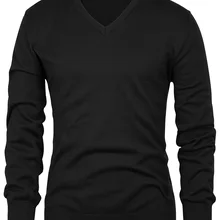 Мужская трикотажная одежда, стильный длинный рукав, v-образный вырез, стрейч, тонкий, теплый, мягкий, зимний джемпер, Мужская одежда, пуловер, вязаный свитер, топы