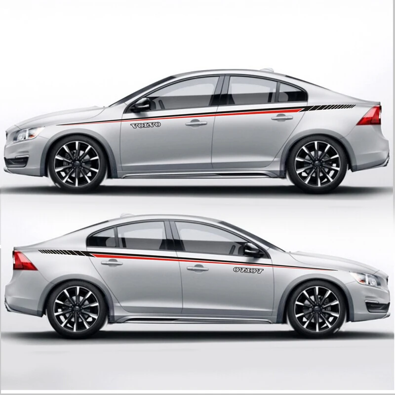 Автомобильный стильный спортивный автомобильный стикер для Volvo S60 V60 S80 XC60 XC90 Спортивная наклейка для тела авто наклейки