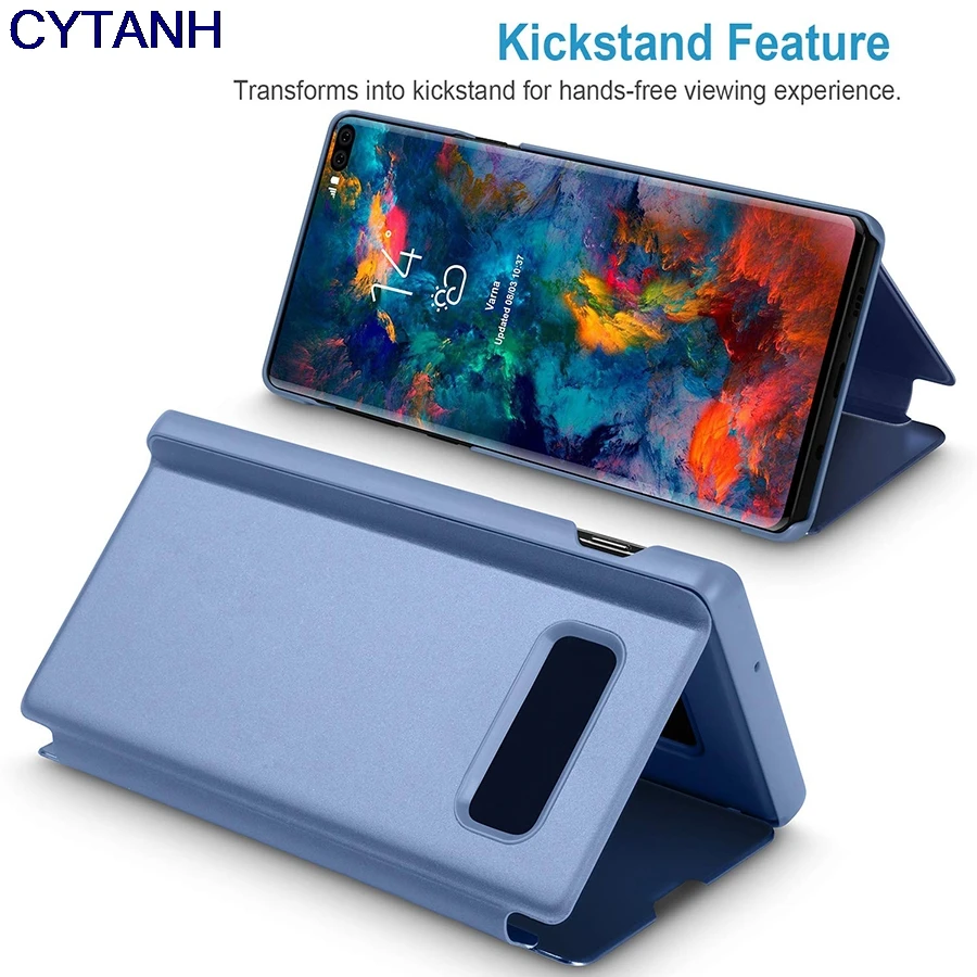 kawaii phone cases samsung for Samsung A22 Case Smart Sleep Mirror Flip Phone Case Covers For Samsung Galaxy A22 5G sm- A22 4G Magnet Stand Book Coque silicone case for samsung