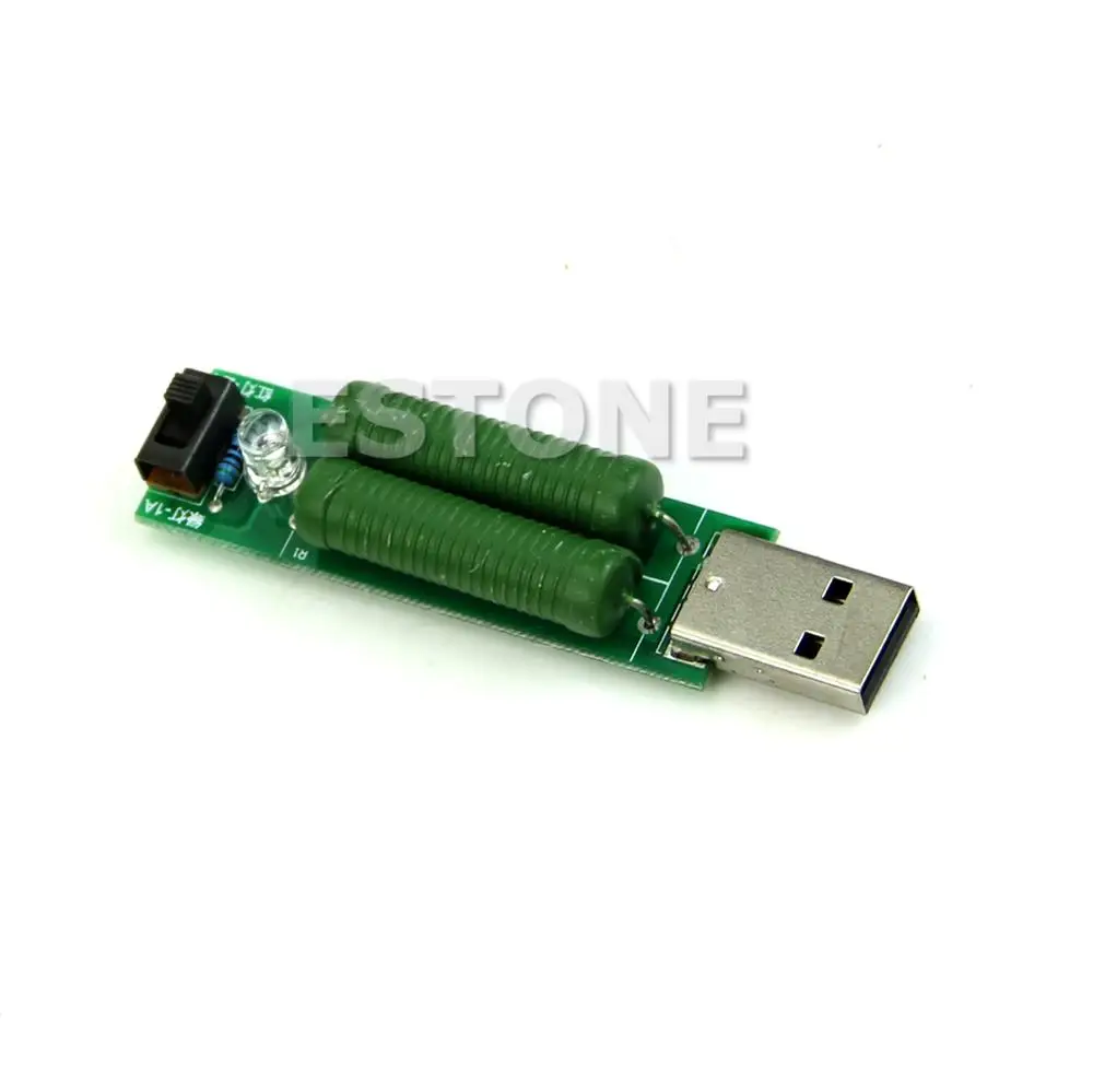 1 шт. USB мини разряд интерфейс нагрузочный резистор с переключателем 2A 1A зеленый Прямая поставка