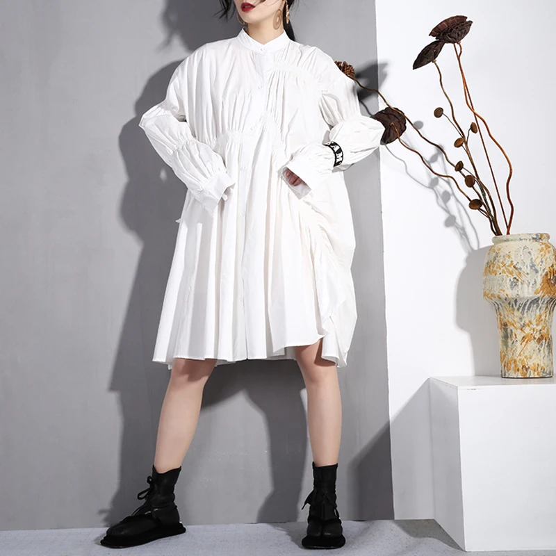 New fashion style Black Pleated Fold Stitch Irregular Big Size Dress Fashion Nova Clothing