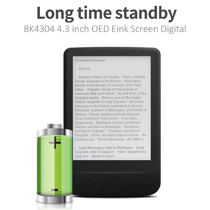 4 3 Inch E Ink Ebook Reader 800X600 Ereader Electronic Paper Book with Front Light PU Cover