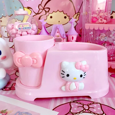 KT Cat мультяшная парная зубная щетка стаканчик стаканчики hello kitty кружки для зубной щетки полоскание для рта в форме пластика в набор аксессуаров для ванной комнаты розовый