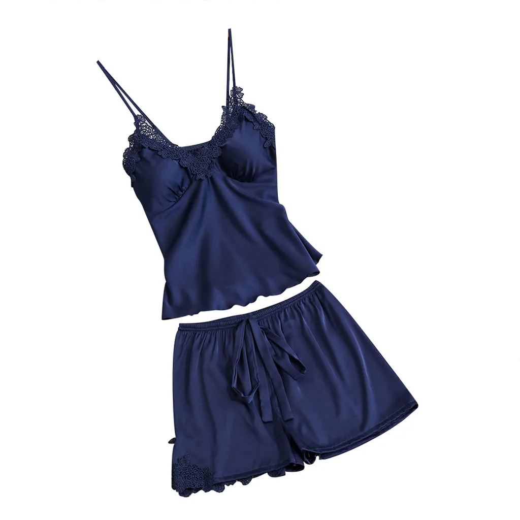 Сексуальная Женская пижама для женщин кигуруми Домашняя одежда ночнушка атласная Слинг одежда для сна кружевная ночная рубашка с бантом комплект нижнего белья h4