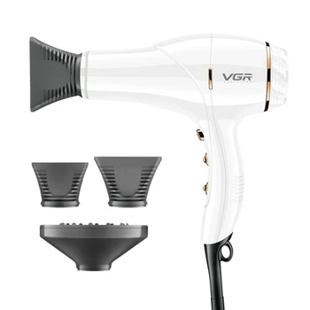

VGR V-409 Professional Salon Hair Dryer 2200W Negative Ionic Fast Drying Blow Dryer AC Motor Low Noise Hair Blow Dryer with Diff