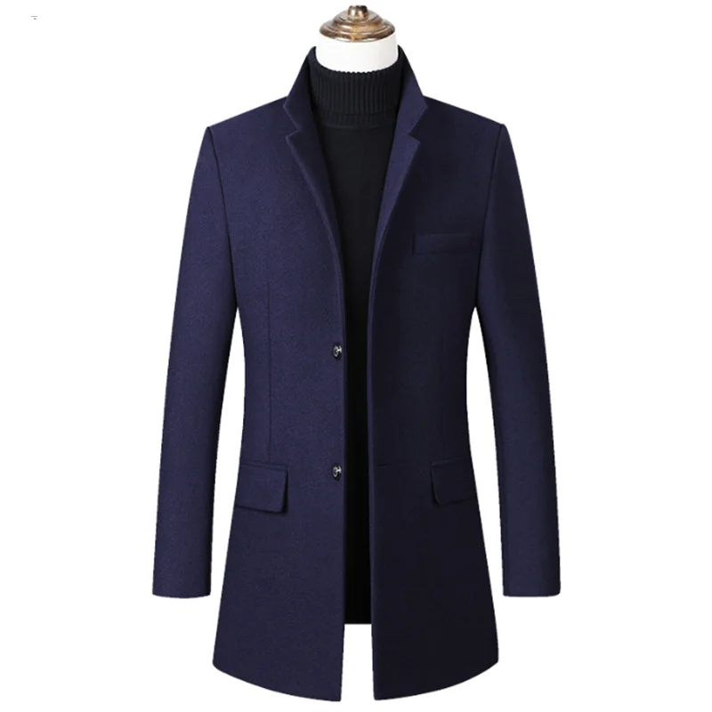 Men's Long Woolen Coats Jackets Black Casual Thick Casaco Clothing Sobretudo Abrigos Jaqueta Masculina Slim Fit Erkek Kaban Men's Long Woolen Coats Jackets Black Casual Thick Casaco Clothing Sobretudo Abrigos Jaqueta Masculina Slim Fit Erkek Kaban