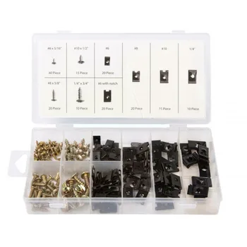 

170pcs Metal U-clip Assortment Screws Screws Spire Speed Clip Fasteners Car Accessories Retainer Clips Kit