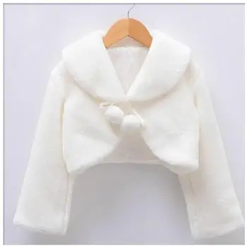 

High Quality New Arrival Cute Girls Jackets and Coats Winter Warm Outerwear Faux Fur Long Sleeves Kids Baby Fashion Bolero