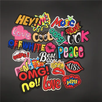

20pcs/Lot Iron On Letters Patches for Clothing Sticker Thermoadhesive Patches Badges Embroidered Sewing Appliques Parches